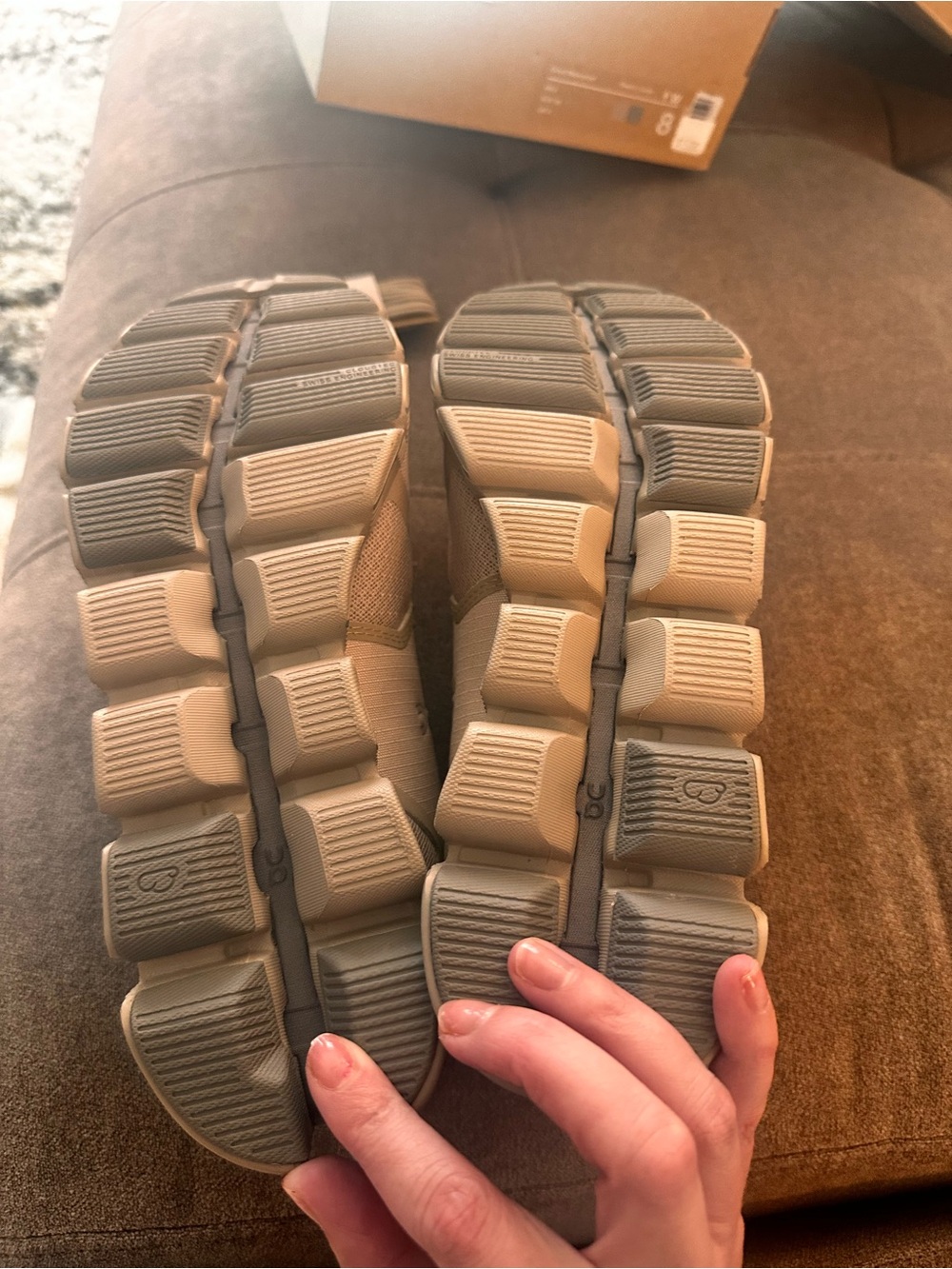 On Running Women’s Beige/Tan Cloud Sneakers - Picture 5 of 5